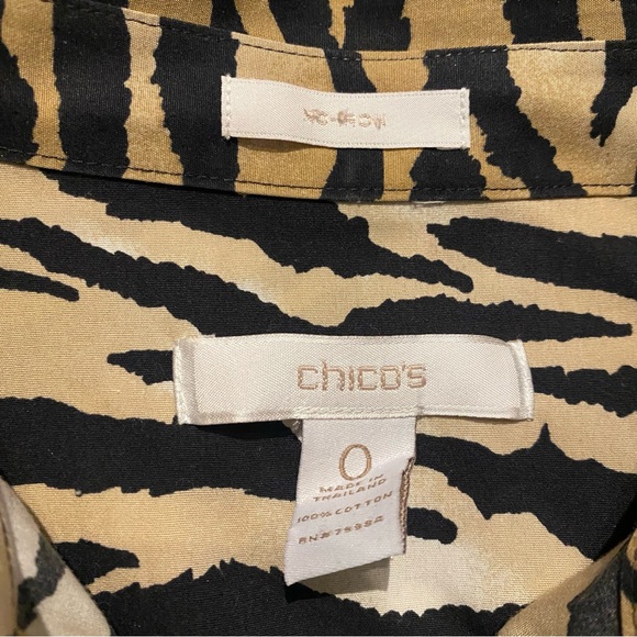 Chicos tunic size 0 Zebra Print Button-Up Shirt - Picture 4 of 8